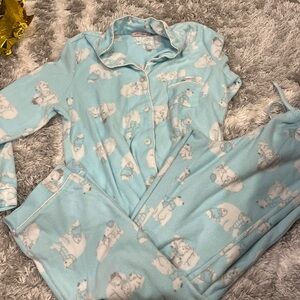 La Vie En Rose Light Blue Polar Bear Pajamas